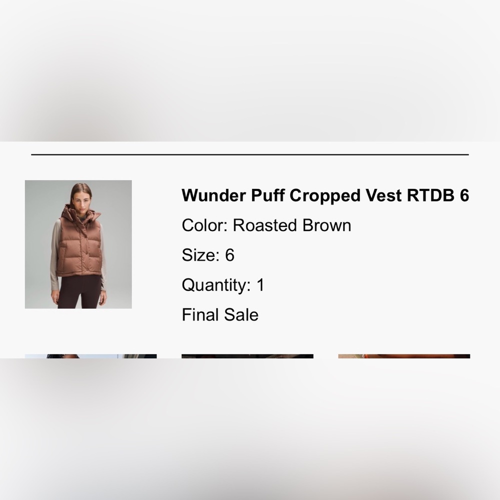 lululemon athletica Women's Wunder Puff Vest in Brown - Picture 3 of 3